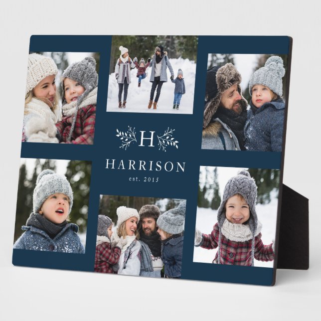 Placa Expositora Monograma 6 collage de fotos nombre familia navío  (Lado)