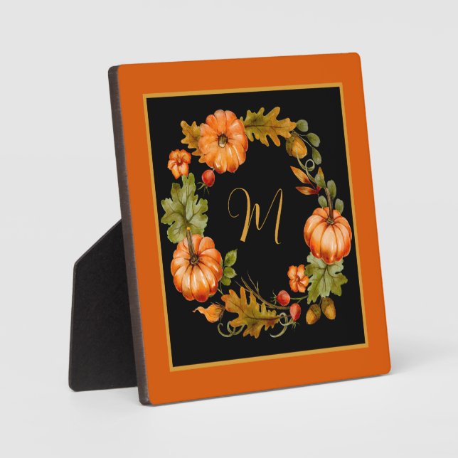 Placa Expositora Monograma de calabaza (Anverso)