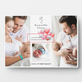 Placa Expositora Monograma de estadísticas de Collage de fotos de r