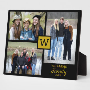 Placa Expositora Monograma de familia personalizada 3 Foto de color