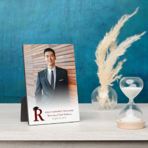 Placa Expositora Monograma de oro simple Fotos moderadas Graduación