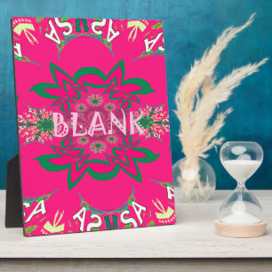 Placa Expositora Monograma de sombra de color púrpura floral rosa v