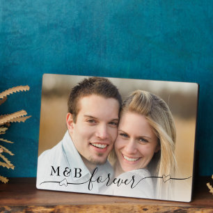 Placa Expositora Monograma decorativo para siempre 5 x 7 Foto