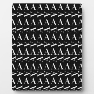 Placa Expositora Monograma Letra inicial A, Elegir color de fondo