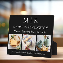 Placa Expositora Monograma minimalista o Agregar logotipo comercial