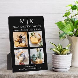 Placa Expositora Monograma minimalista o Agregar logotipo comercial