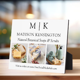 Placa Expositora Monograma minimalista o Añadir logotipo comercial 