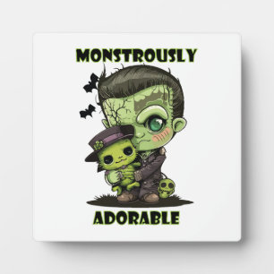 Placa Expositora Monstruo de Frankenstein lindo con peluche