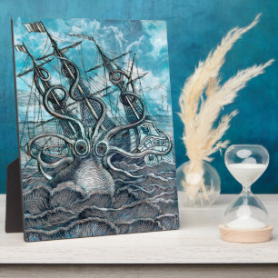 Placa Expositora Monstruo marino Octopus Blue Sea