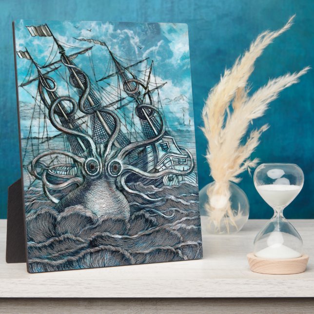 Placa Expositora Monstruo marino Octopus Blue Sea (Lado)