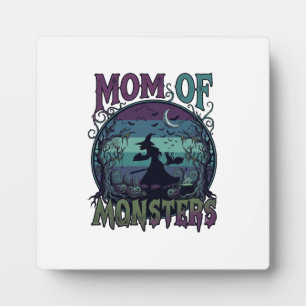 Placa Expositora Monstruos de Mamá Halloween Bruja Luna Calabazas C