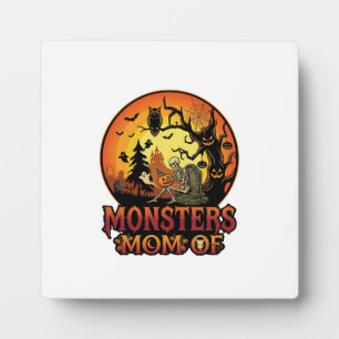 Placa Expositora Monstruos Mamá Halloween Esqueleto Calabaza Búho E