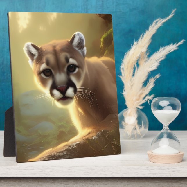 Placa Expositora Montaña Cougar Wildlife Portraop (Lado)