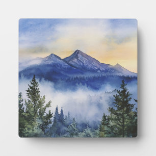 Placa Expositora Montaña unida durmiente al amanecer - Tierra acuar