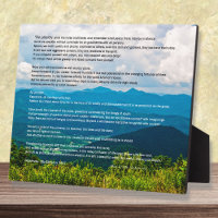 Montañas Blue Ridge Desiderata Plaque