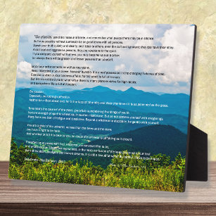 Placa Expositora Montañas Blue Ridge Desiderata Plaque