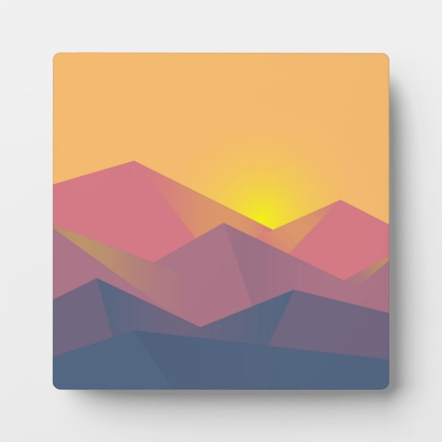 Placa Expositora Montañas rusticas geométricas Minimalistas (Frente)