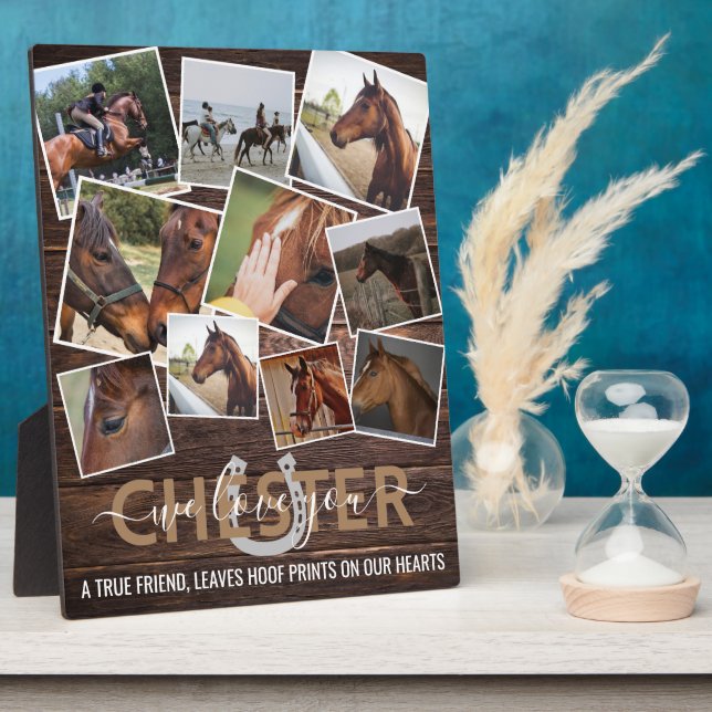 Placa Expositora Monumento a Caballo de Foto Rustic Wood 10 (Lado)