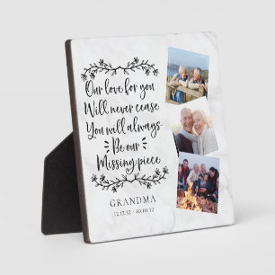 Placa Expositora Monumento a la familia Marble Tres fotos Keepsake