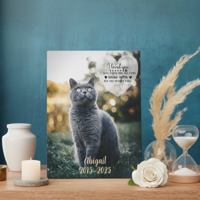 Placa Expositora Monumento a la Pérdida mascota (Personalized Pet Photo Memorial Plaque)