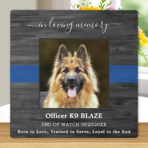 Placa Expositora Monumento a los Perros Policías Oficial K9 En Cari