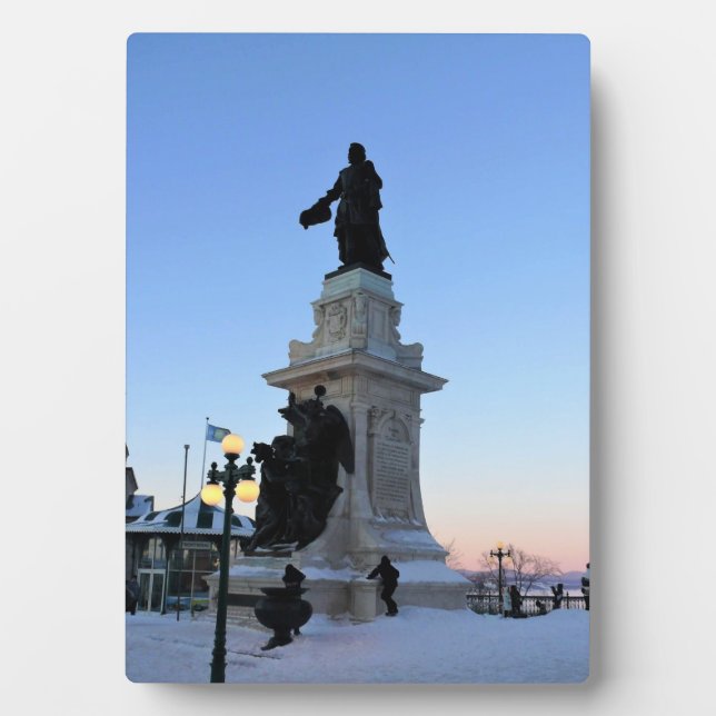 Placa Expositora Monumento a Samuel De Champlain, Quebec, Canadá (Frente)