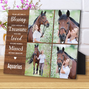 Placa Expositora Monumento al Caballo Rustico Ecuestre Keepsake