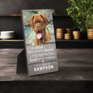 Placa Expositora Monumento al Mascota Gray Rustic   Photo Keepsake