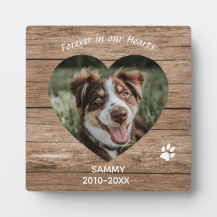 Placa Expositora Monumento al Perro personalizado Madera Rusa y Fot