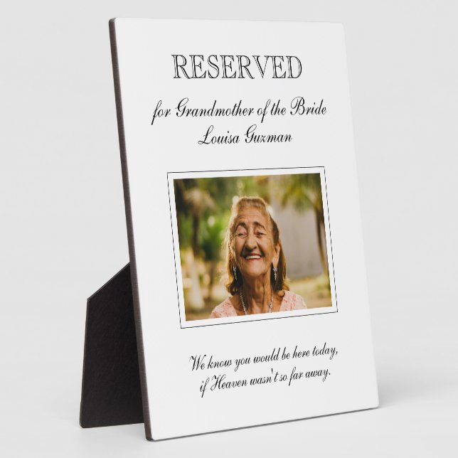 Placa Expositora Monumento conmemorativo a la abuela del Boda fotog (Lado)