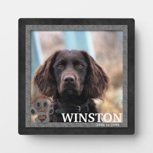 Placa Expositora Monumento conmemorativo a la raza de perro Water S
