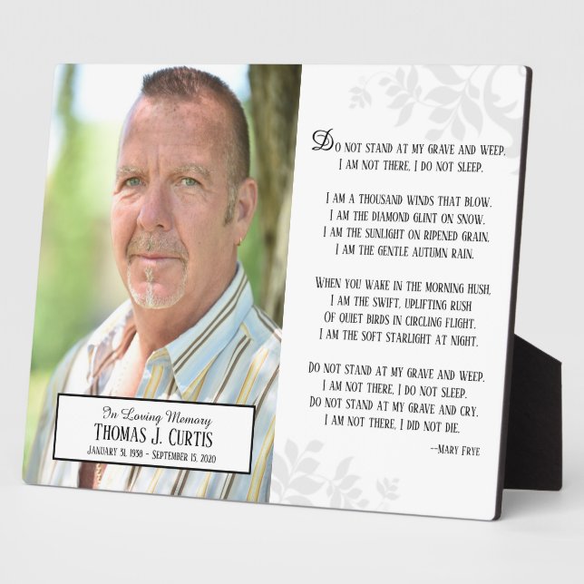 Placa Expositora Monumento conmemorativo no se para en mi tumba y l (Lado)