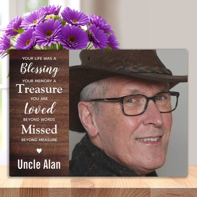 Placa Expositora Monumento conmemorativo Rustic Wood Family Photo K (Subido por el creador)