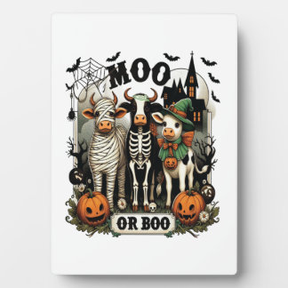 Placa Expositora Moo or Boo Halloween Cow
