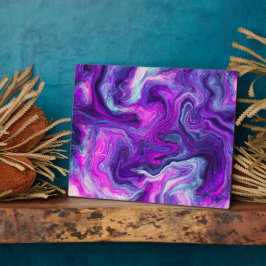 Placa Expositora Morado, azul, marble rosado, arte fluido