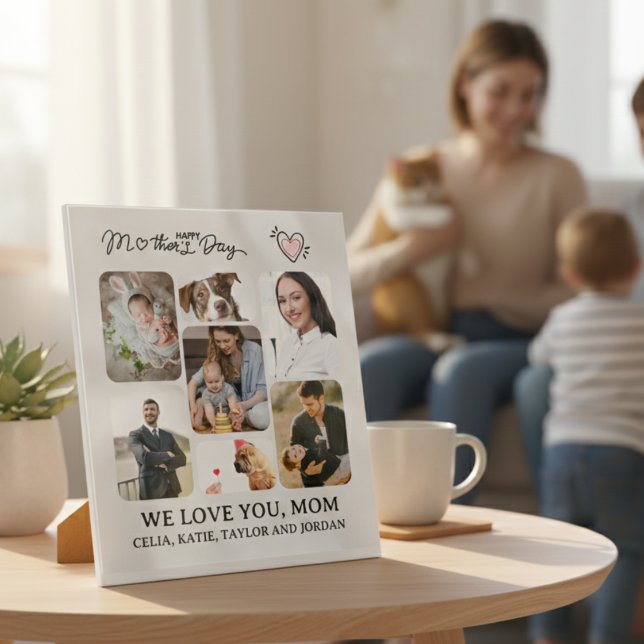 Placa Expositora Mostrar a mamá que te importa: foto personalizada  (Personalized Mom Photo Keepsake – Sentimental Mother & Son Memory Design Plaques)