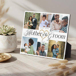 Placa Expositora Mother of the Groom Heart Then Now Photo Collage