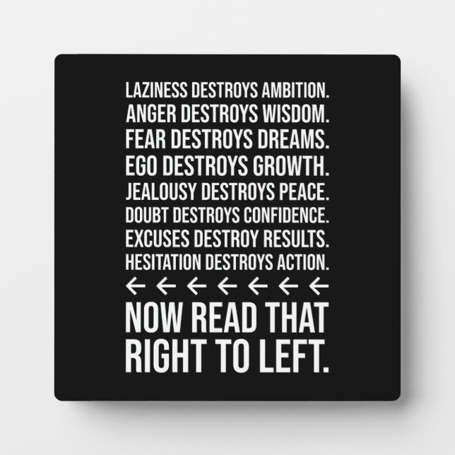 Placa Expositora Motivación de éxito inteligente, gimnasio, empuje, (Frente)