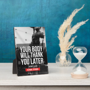 Placa Expositora Motivación de gimnasio - Trabajar duro