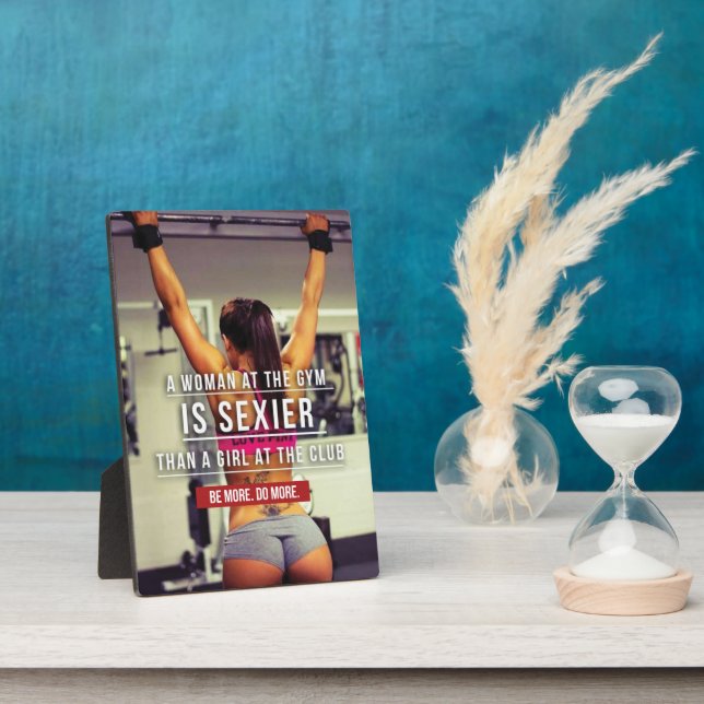 Placa Expositora Motivación del entrenamiento de gimnasio femenino (Lado)