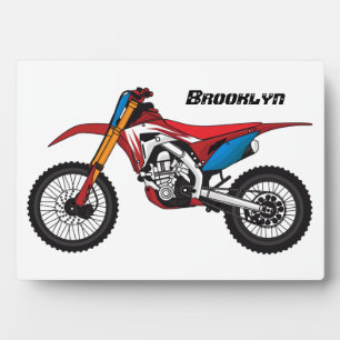 Placa Expositora Moto de moto de tierra roja