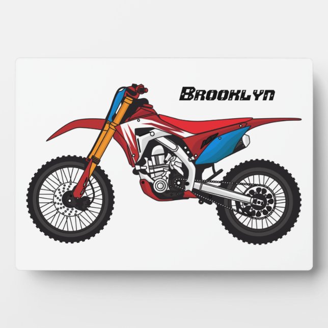 Placa Expositora Moto de moto de tierra roja (Frente)