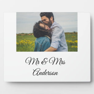 Placa Expositora Mr y mrs le añaden un nombre a la etiqueta de foto
