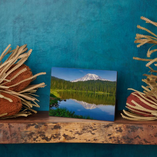 Placa Expositora Mt. Rainier y el lago de reflexión (Lado)