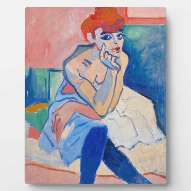 Placa Expositora Mujer en una quimera | Andre Derain | (Frente)