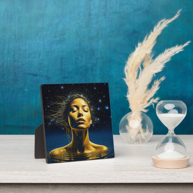 Placa Expositora Mujer espiritual en el agua bajo las estrellas (in situ)