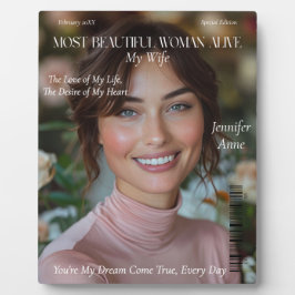 Placa Expositora Mujer más bella viva novia de esposa