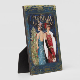 Placa Expositora Mujeres navideñas de estilo Art Deco