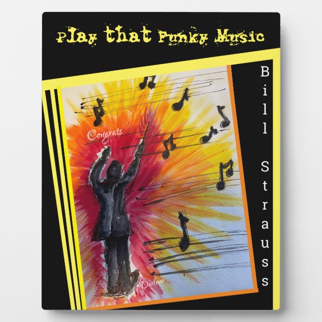 Placa Expositora Music Maestro Tabletop Plaque con Easel (Frente)