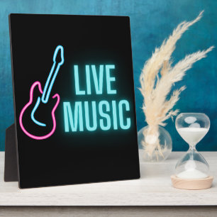 Placa Expositora Música en vivo Neon Guitar